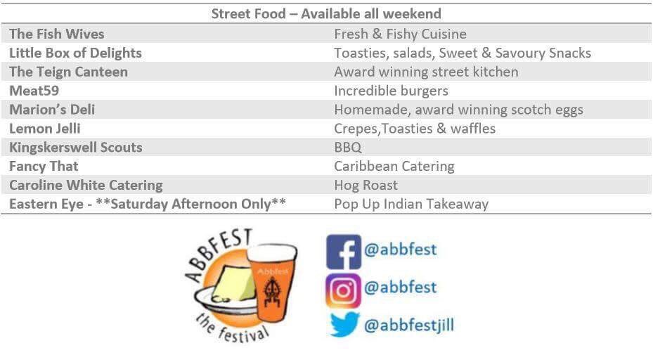 Lots of tasty street food for everyone coming along next weekend! #devonevents #whatsondevon #devonstreetfood #southdevon #foodfestival