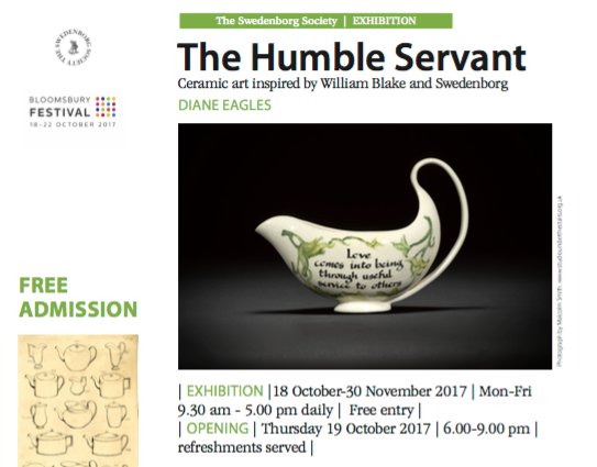 Hear the fab <a href="/ClayWorkers/">ACWU</a> #dianeagles talk on 19th Oct about ceramics inspired by #williamblake @bloomsburyfest bit.ly/2jtUAk0