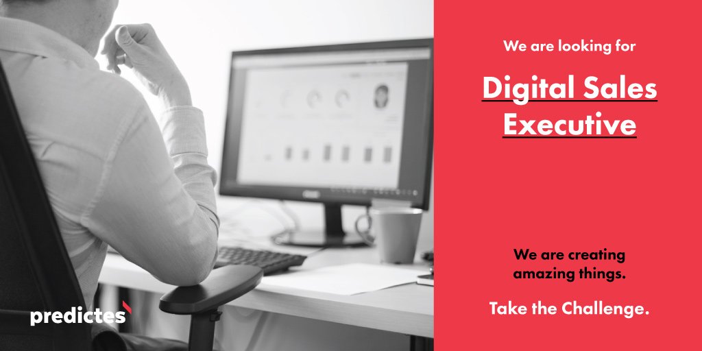 predictes's tweet photo. Do you know a great Digital Sales Executive? We are hiring in @predictes - See more >> https://t.co/yoDyUKKzRh https://t.co/dLMu4oNLTy