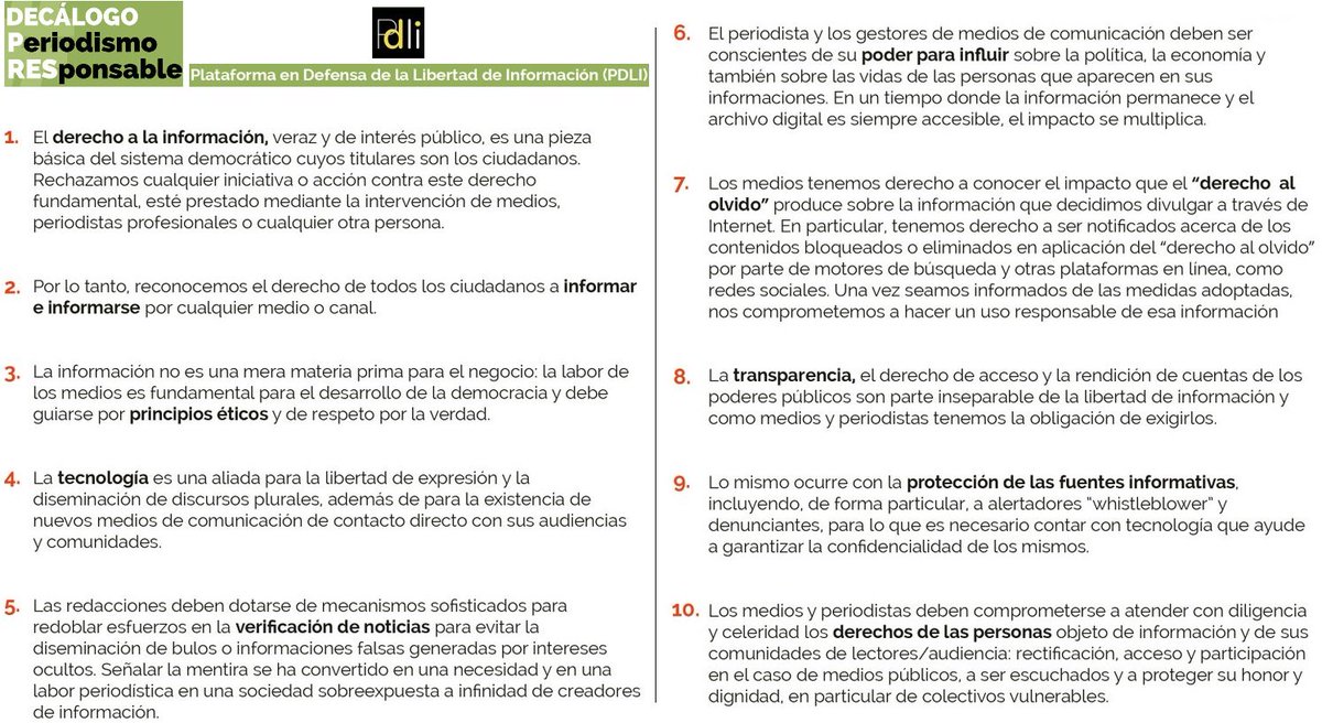 Im_pulsoFSG's tweet photo. Decálogo del PERIODISMO RESPONSABLE de la @PDLI_:
https://t.co/2zDCvdbLRN #PRES17 https://t.co/g5s7XNVnbu