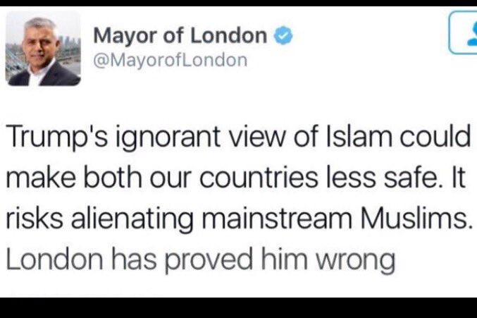 Dash Riprock 🇺🇸 (@philmccrackin44) on Twitter photo Hey <a href="/MayorofLondon/">Mayor of London, Sadiq Khan</a> , Are you now ready to apologize to President Trump ?
#ReligionOfPeace Hey <a href="/MayorofLondon/">Mayor of London, Sadiq Khan</a> , Are you now ready to apologize to President Trump ?
#ReligionOfPeace