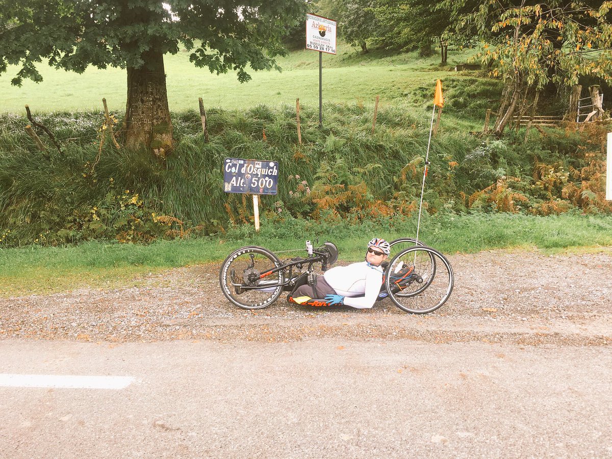 65degnorth's tweet photo. Huge effort by Chris this morning. A massive push to the top of the 2nd Col in the #Pyrenees proving there is life #BeyondInjury https://t.co/eGyqS73V2L