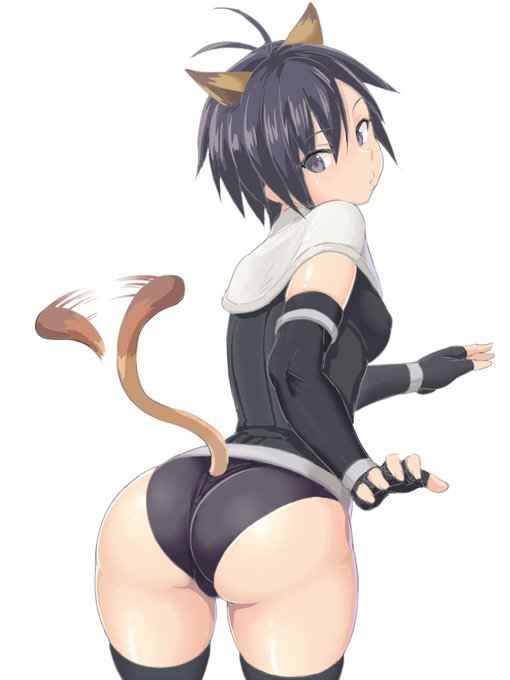 尻尾をふりふりするミスラまこちん描きました おしり! 