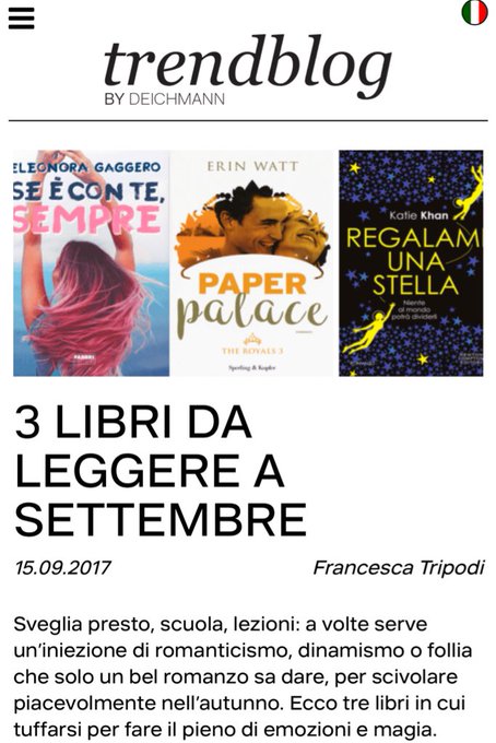 Tre libri da leggere a settembre ... 😉❤️❤️❤️#se&egrave;contesempre #settembre #libri https://t.co/CDWQWoxiz<a href="/tag/se%C3%A8contesempre"class="tags">#se&egrave;contesempre</a><a href="/tag/libri"class="tags"><span>#libri</span></a><a href="/tag/settembre"class="tags"><span>#settembre</span></a>