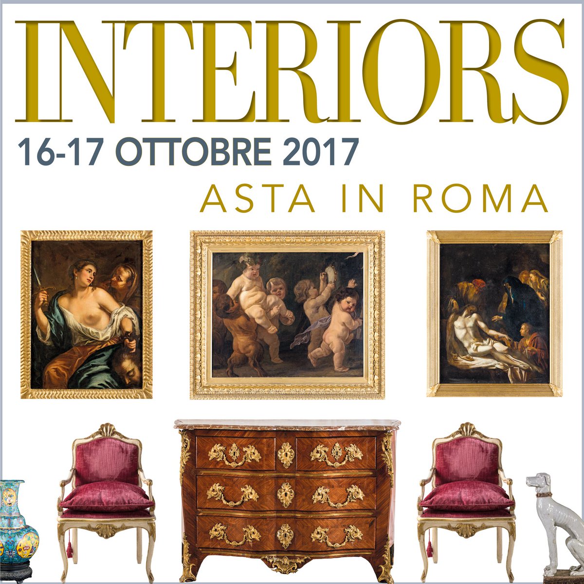 "Interiors" #asta di #antiquariato #arcadia #art #auctions #rome 500 Lotti in 2 sessioni 16/17 Ottobre Esposizione: 11/15 ottobre, 10-20