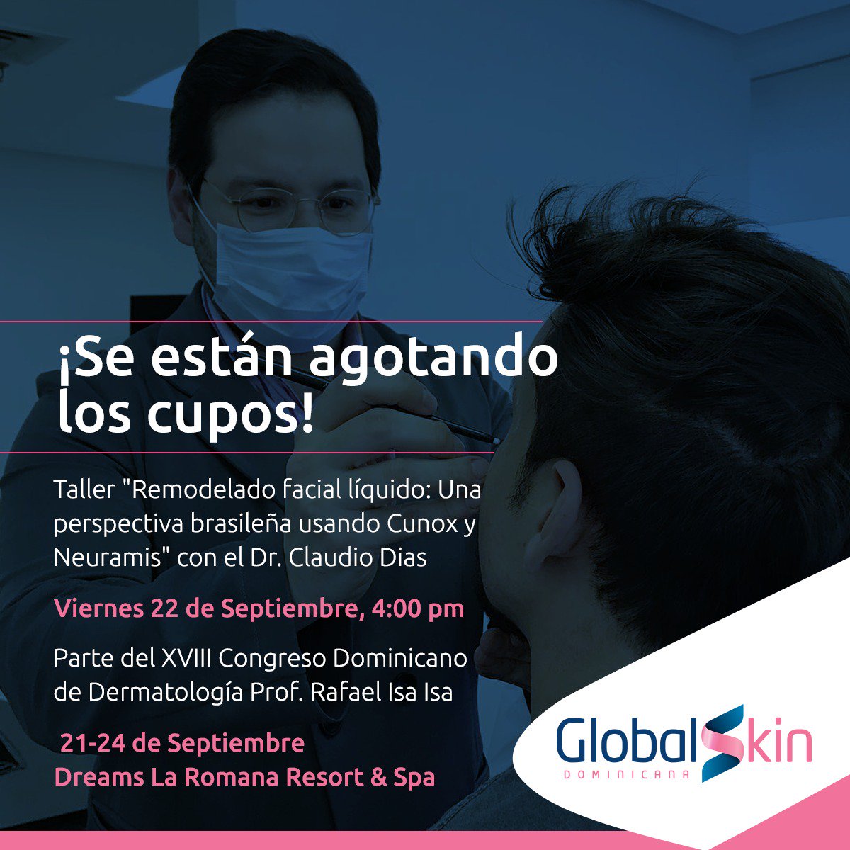 globalskinDOM's tweet photo. Ya se están agotando los cupos para nuestro workshop "Remodelado facial líquido" Info: 809-533-5697 | info@globalskindom.com ¡Te esperamos! https://t.co/8tTTXtatyf