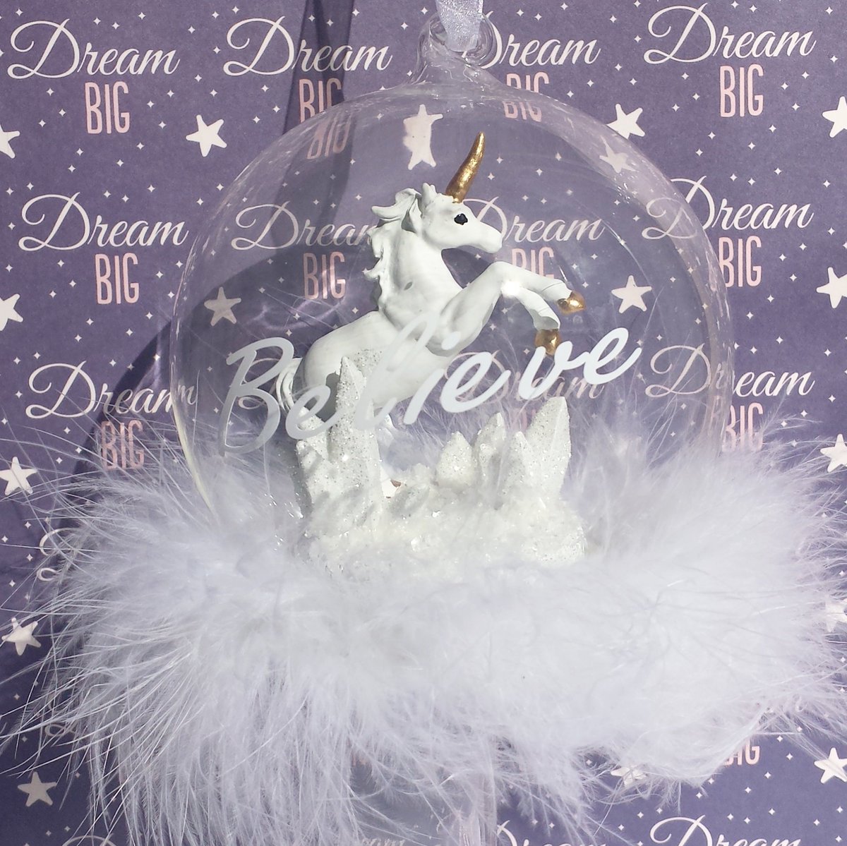 The unicorns are coming.
10cm glass bauble in my #etsyshop 

#craftbuzz #unicorn #ChristmasIsComing #Christmas2017 #iloveunicorns #IBelieve
