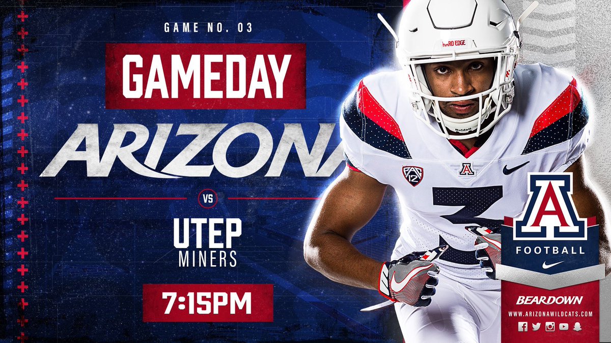 It's #GAMEDAY in El Paso!

📍| Sun Bowl
🕰| 7:15 Tucson time/8:15 MDT
📺| <a href="/espn/">ESPN</a>
📻| <a href="/tunein/">TuneIn</a>/<a href="/SIRIUSXM/">SiriusXM</a> 
📊| sidearmstats.com/utep/football

🐻🔽