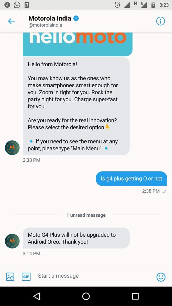 nihars90's tweet photo. @motorolaindia what made you delete this tweet? What should we customers think of this?
Are you trying to fool us? #AndroidOforMotoG4Plus https://t.co/z6ZF5mx8vx