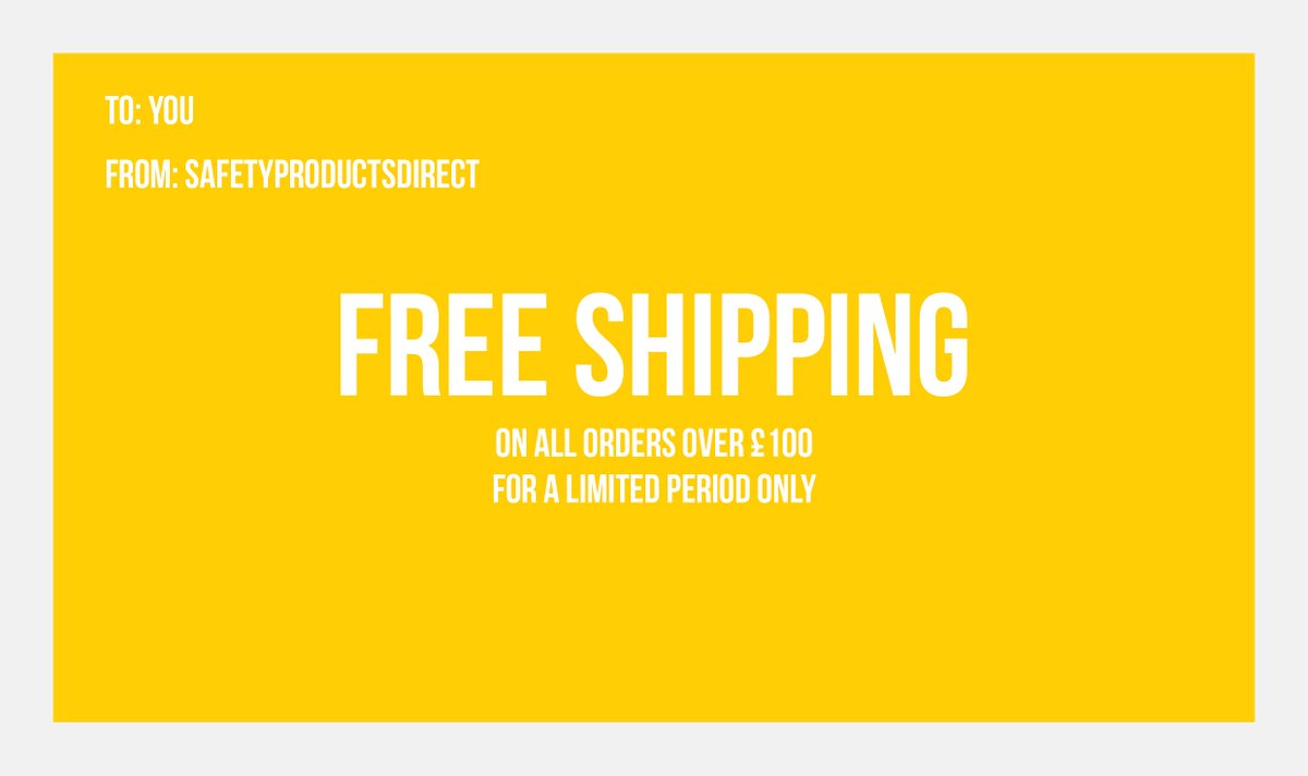 SafetyProDirect's tweet image. We are offering Free Shipping on all orders over £100 for a limited time only! Discount applied automatically at checkout. 
#FreeShipping