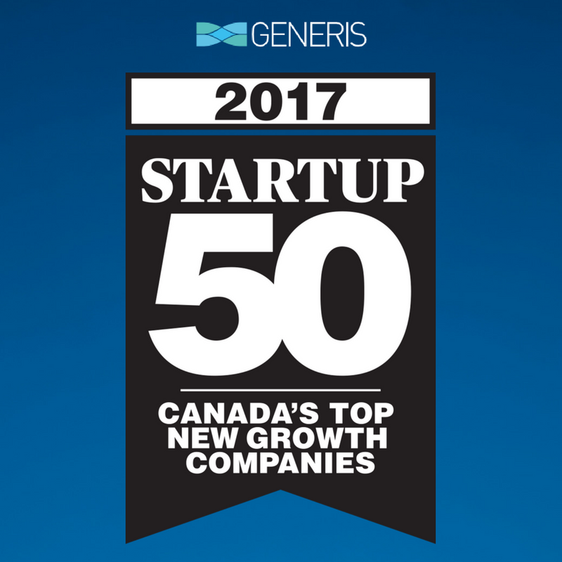 GenerisGP's tweet image. We are thrilled to be ranked #11 on the #STARTUP50 list of Canada's Top New Growth Companies @CdnBiz @CB_PROFIT bit.ly/2y9etQk