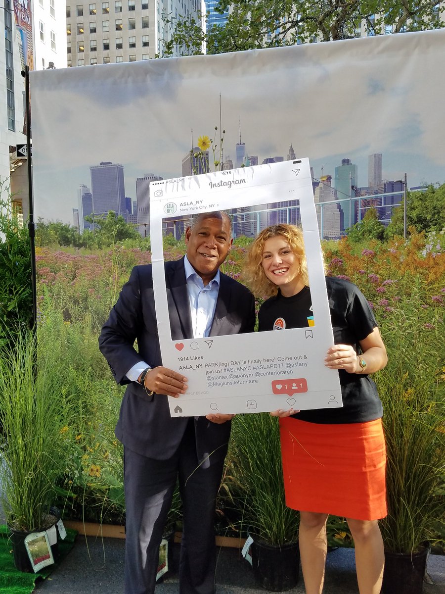 Happy Park(ing) Day! Thanks <a href="/mitchell_silver/">Mitchell Silver</a> for stopping by! <a href="/ASLA_NY/">New York ASLA</a> @aslapd2017 <a href="/parkingday/">PARK(ing) Day</a> <a href="/aslanyc/">Evelyn</a> <a href="/landarch/">Mike S.</a>