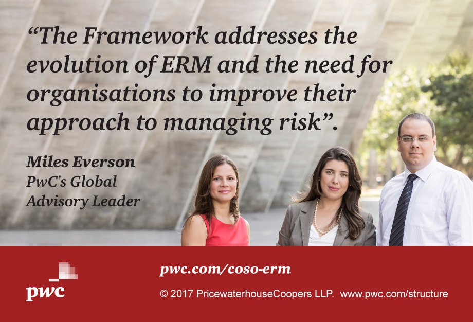 pwc_usgov's tweet photo. The new COSO #ERMFramework changes the conversation about #risk. https://t.co/gTdL3FKMfN https://t.co/wEQ3PZGJNV
