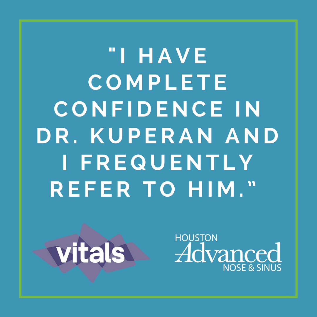 HouAdvNoseSinus's tweet photo. We love hearing from our patients about his/her experience! Thank you for this @Vitals review! #DoctorReview #SinusDoctor #Otolaryngologist https://t.co/un1uKLmMMe