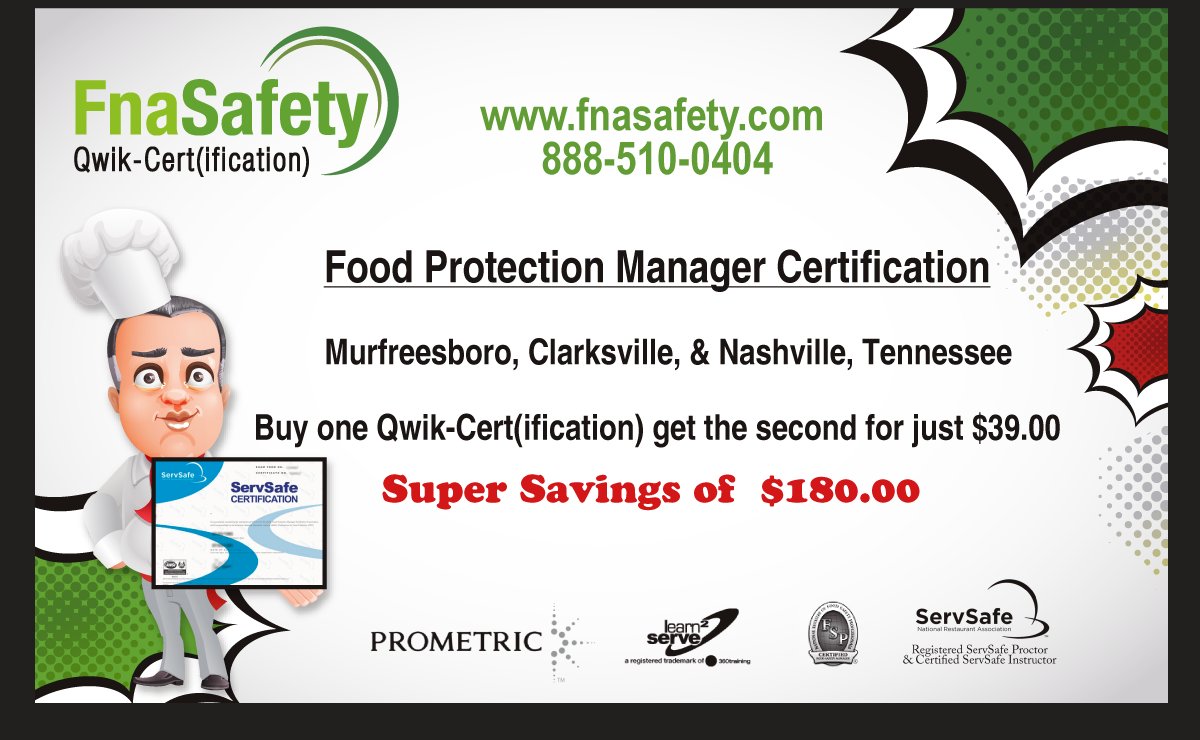 mpozit's tweet image. #FoodProtectionManagerCertification Murfreesboro, Clarksville, &amp;amp; Nashville, TN. Super saving of $180.00 fnasafety.com/qwik-certifica…