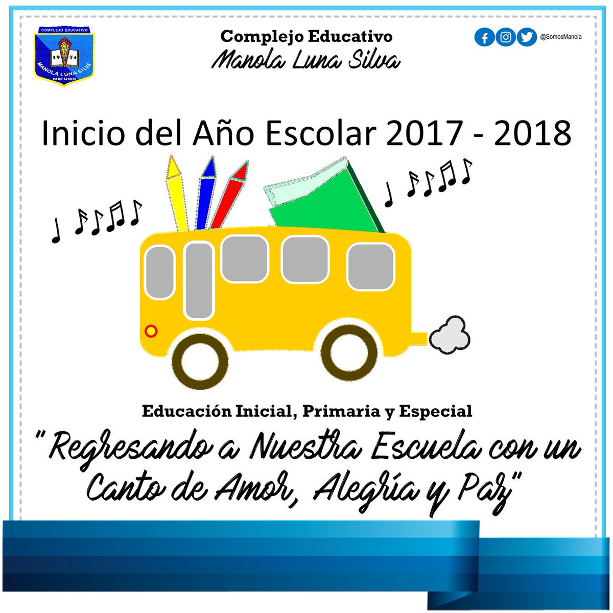 SomosManola's tweet photo. Maestros de Educación Inicial, Primaria y Especial vamos a recibir este lunes 18-09 a nuestros niños con un canto de Amor, Alegría y Paz 🎵🎶 https://t.co/zULgbPXPnA