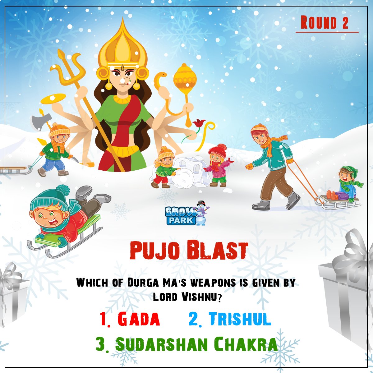 snowparkkolkata's tweet photo. We're back with Round 2 of #SnowPark Pujo Blast! Comment to win Free Couple Passes to a snowy Durga festival #pujacontest #freepasses https://t.co/wPVBIyd0NB