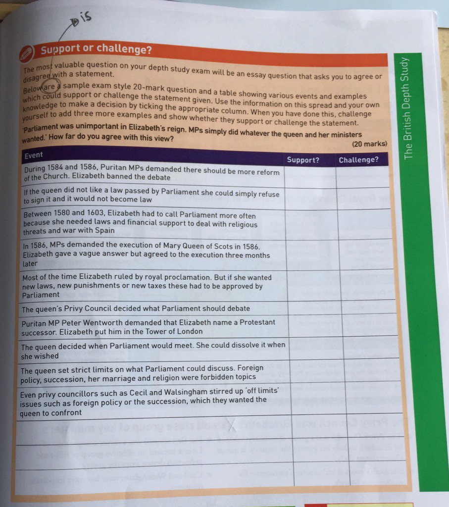 bones_carmel's tweet image. 👀Neat 20mark idea support or challenge, stick or twist statements to apply GCSE OCR @HodderHistory #revisionguides