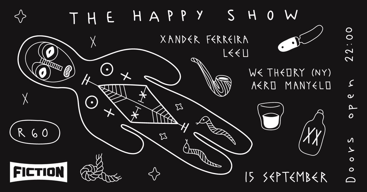 Tonight! Afro Disco with The Happy Show (NYC) and local guests <a href="/AeroManyelo/">Aero Manyelo</a>, LEEU and <a href="/FOSTA_SA/">FOSTA</a> ! R60