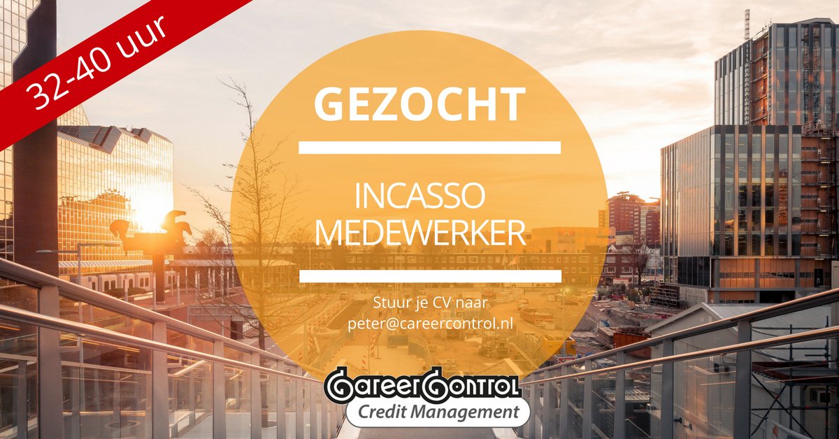 careercontrol's tweet photo. #Vacature Voor onze eigen organisatie zoeken we naar Credit Collectors regio #Utrecht https://t.co/w2jDpMRPhb #Incasso #Creditcollector https://t.co/h6QxYSNJBJ