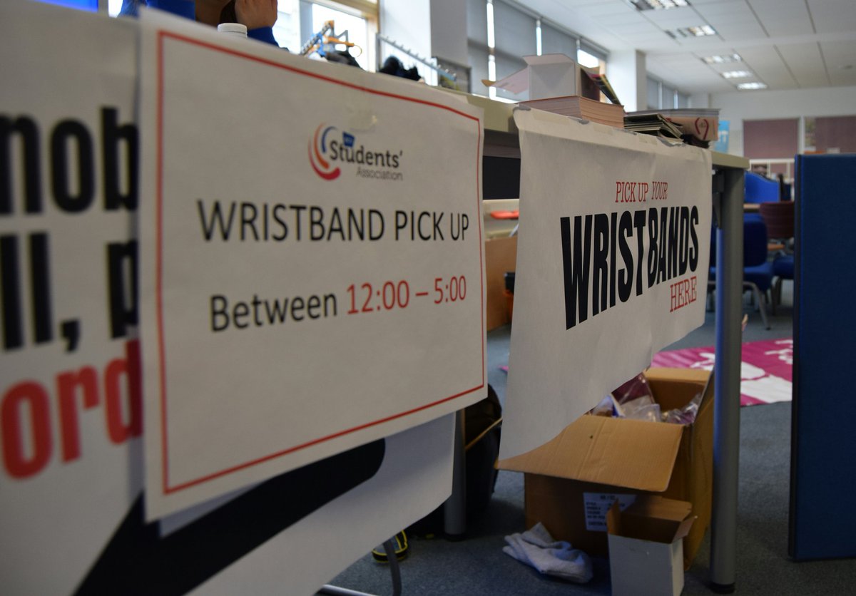 If you bought a wristband you can collect it, a bag and a hoodie today and tomorrow @ the students association building #fresh2gcu