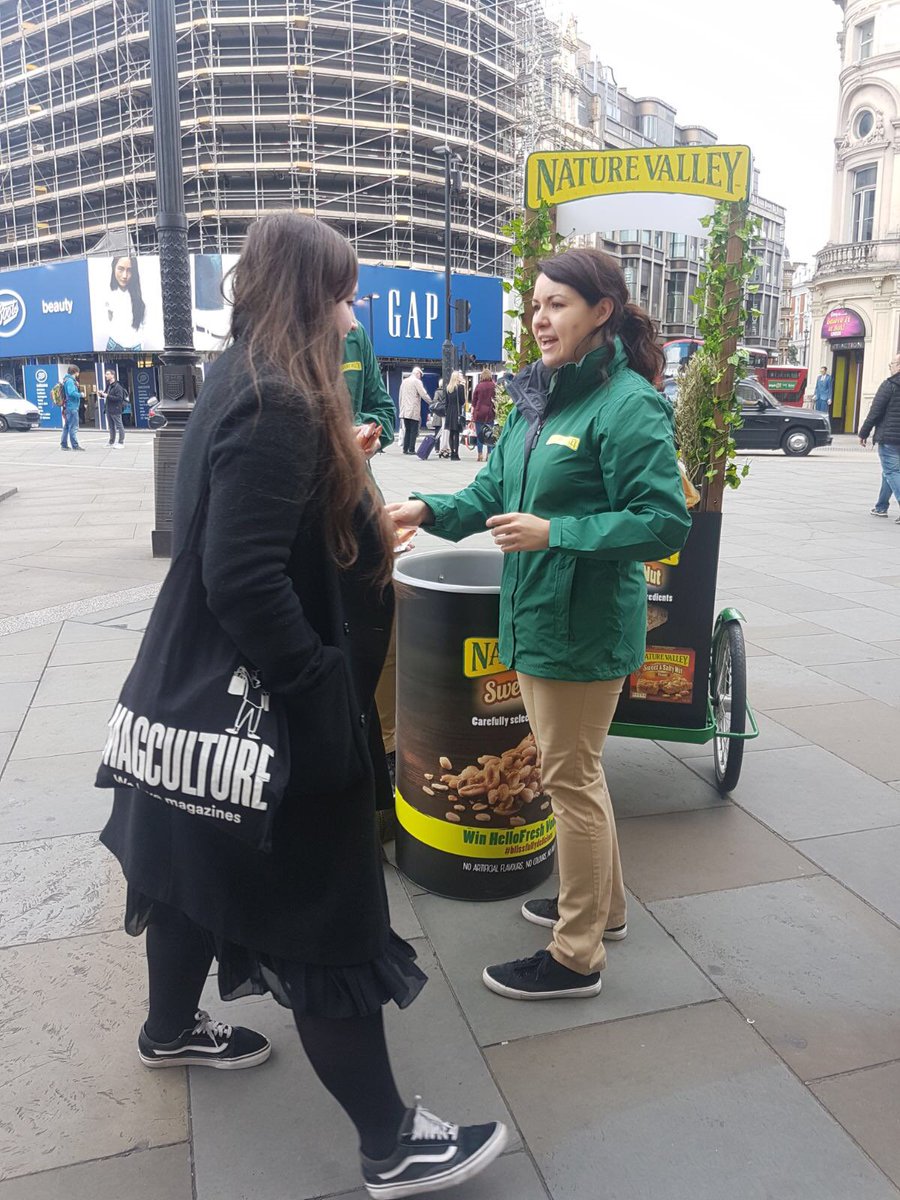 Our team are now currently in Holborn, Soho till 6pm handing out our delicious Sweet &amp; Salty Nut peanut bars #blissfullydelicious