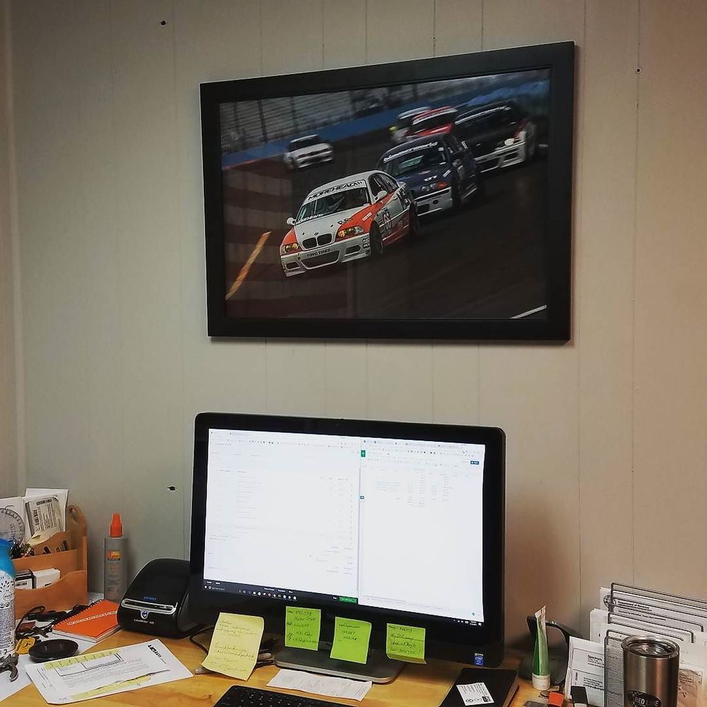 Joey Fuchs forever immortalized on my office wall.  Can't wait to get back to the Glen.

#SpecE46 #SE46 #E46 #nasachamps #NASAracing #Watki…