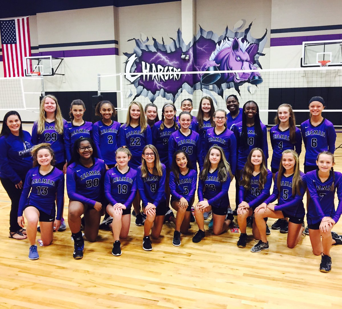 Introducing your new 7th grade DLJH volleyball team! #ChargedUp