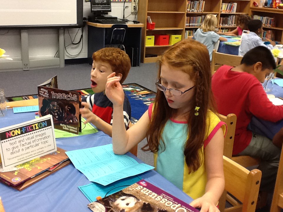 LRESPrideAP's tweet photo. Book Tasting Buffet with Mrs. Strauss' Third Grade?  Ohhh, Yum! #LRESPride  #LakeRidgeAP https://t.co/XLg92kCnps