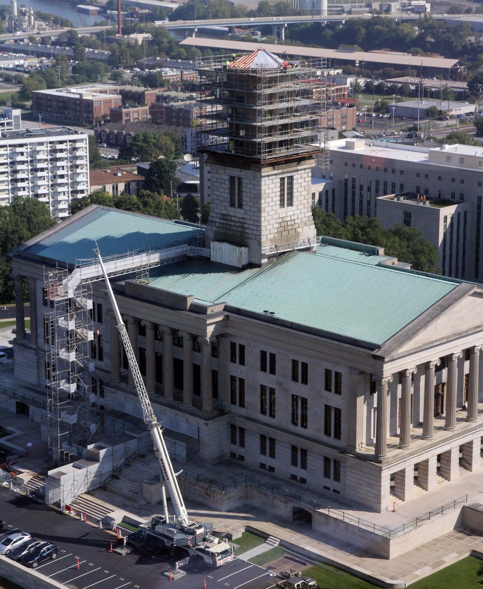 New copper roof going on the cupola of the #TennesseeStateCapitol today!