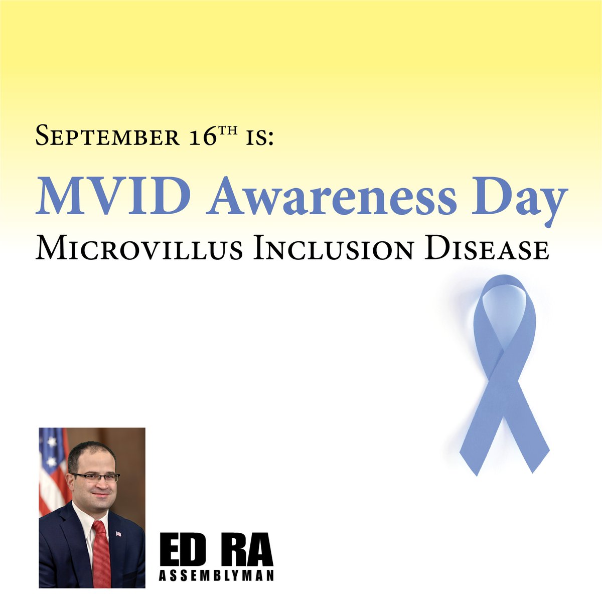 Join me &amp; <a href="/TKOStrong/">TKOStrongFoundation</a> in spreading awareness of Microvillus Inclusion Disease tomorrow #MVIDAwareness #TKOStrong 
facebook.com/AssemblymanEdR…
