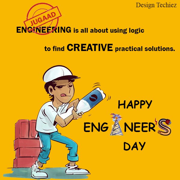 DesignTechiez's tweet photo. Happy Engineer's day #Designtechiez #EngineersDay https://t.co/baY80xogEH