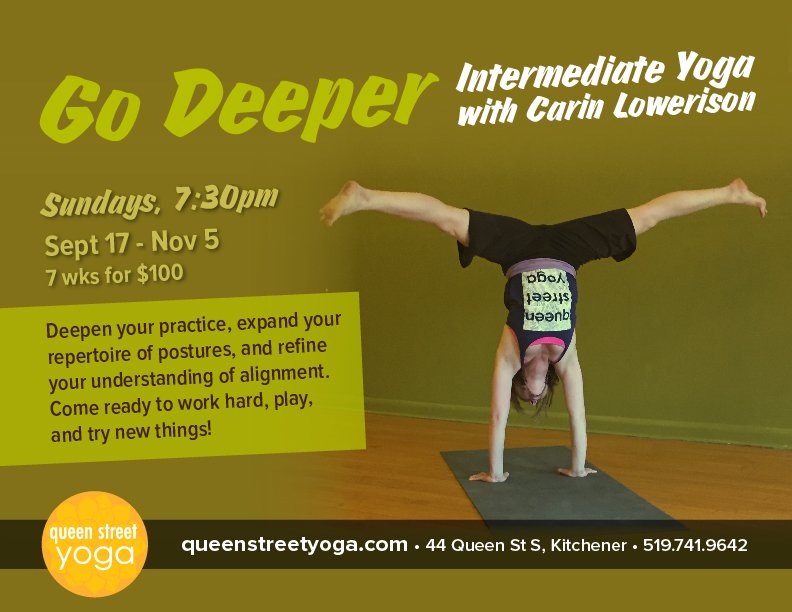 This 7-week #intermediateyoga course begins this Sunday, Sept 17th! ow.ly/y8bs30f9PyI #dtkyoga #yogastrength #refineyouryogapractice