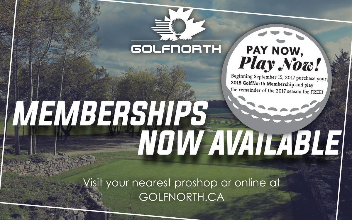 Memberships are on sale NOW! ️⛳️

Visit your favourite proshop or purchase online at shop.golfnorth.ca !

#BringOn2018