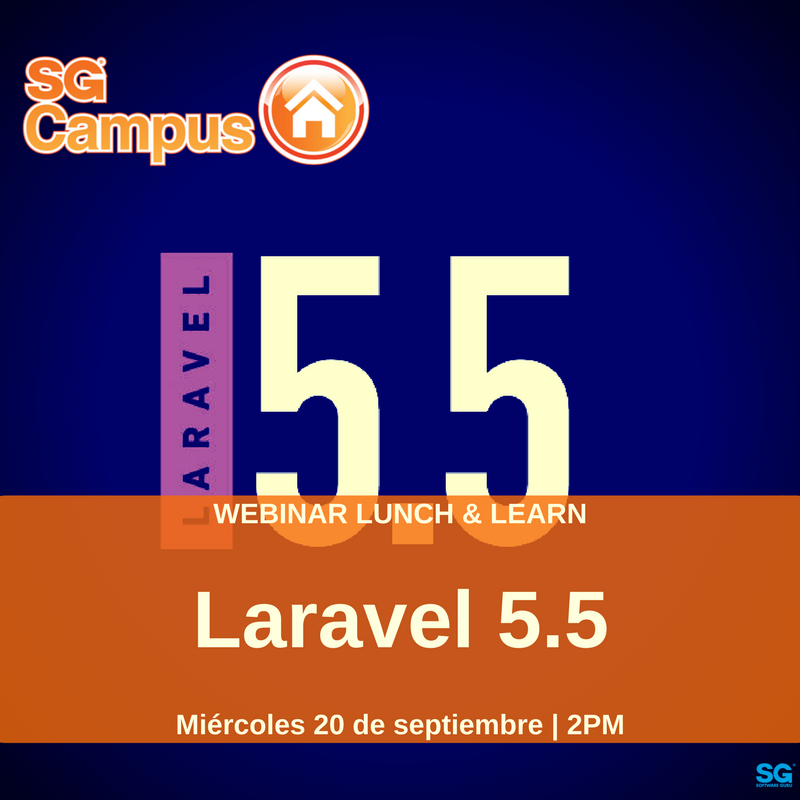 sgcampus's tweet image. Próximo miércoles webinar con @HerminioHeredia hablando de "Laravel 5.5" ¡Regístrate! ow.ly/U4zH30faAVt