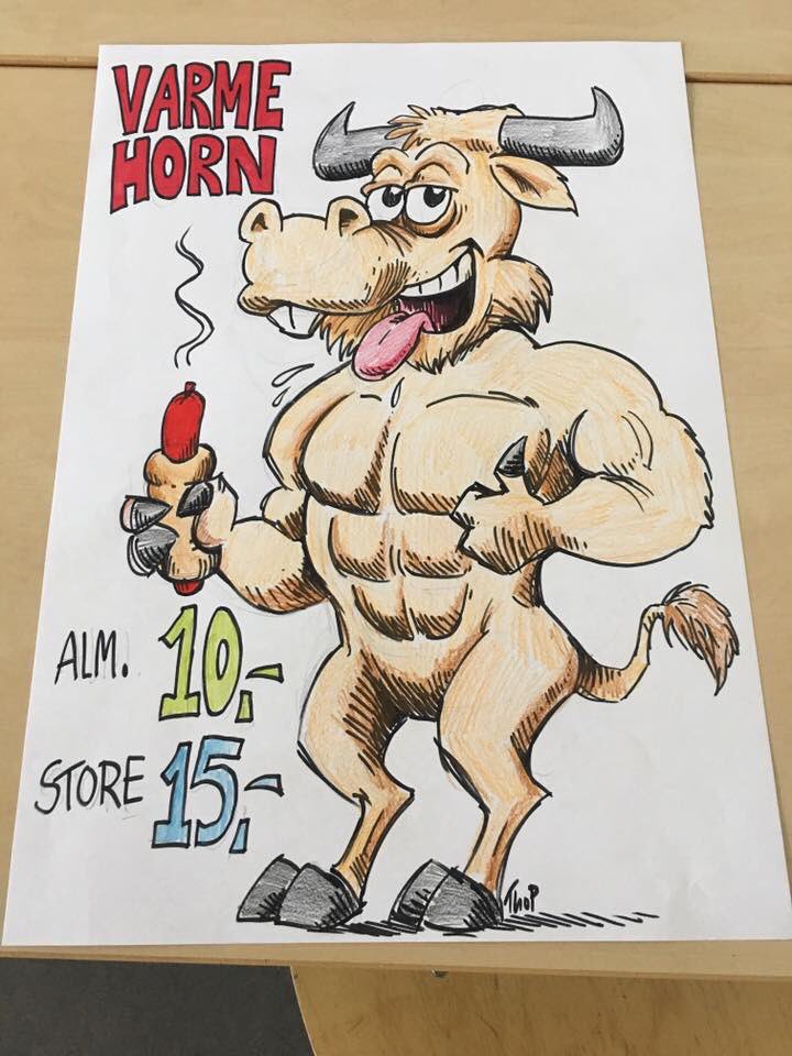 Homemade poster for hot dogs. #hotdogs #cartoonbull #thopart #thopillustrations #hotdogposter #cartoon #cartoons #funnyanimal