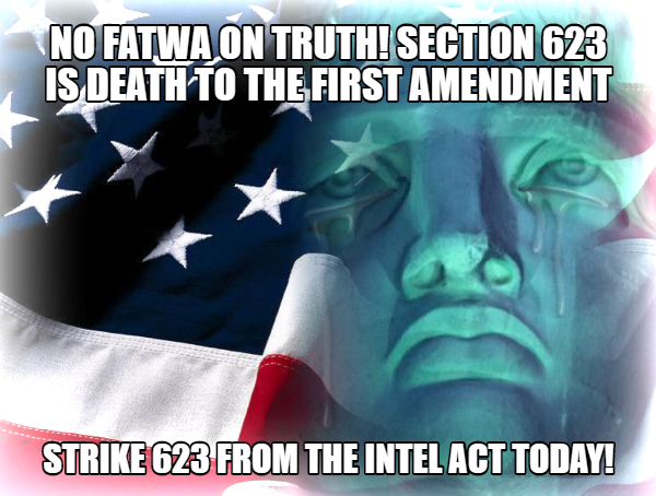 moniquejolie's tweet photo. Defend #FreePress! Contact Congress and demand they #RemoveSection623 from the Intel Act! #NO623 #Fight4Wikileaks https://t.co/rtuh0XYWQc https://t.co/MUUlhK0g0g