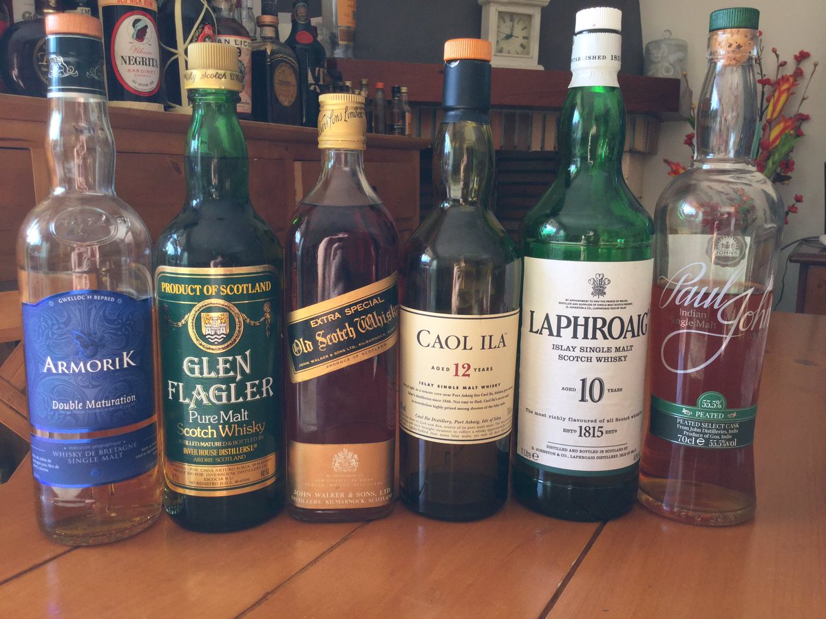 Eclectic tasting tonight! <a href="/Laphroaig/">Laphroaig Whisky</a> <a href="/PaulJohnWhisky/">Paul John Whisky</a> <a href="/ArmorikWhisky/">Armorik Whisky</a> <a href="/glenflagler/">ahlberg</a> <a href="/johnniewalker_/">Johnnie Walker</a> @12distilleries Which will be the Star?