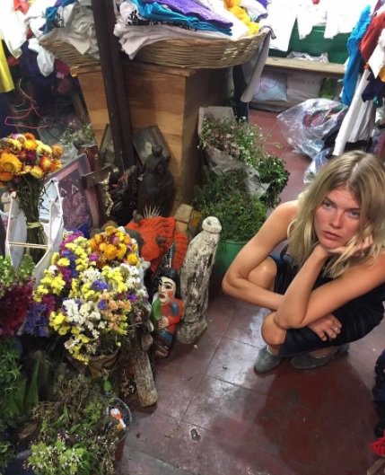 Baby pic of me, pic with my sweet pupper, feeling pregnant :P, in Mexico flower shop. :) @Nigel_Lupei