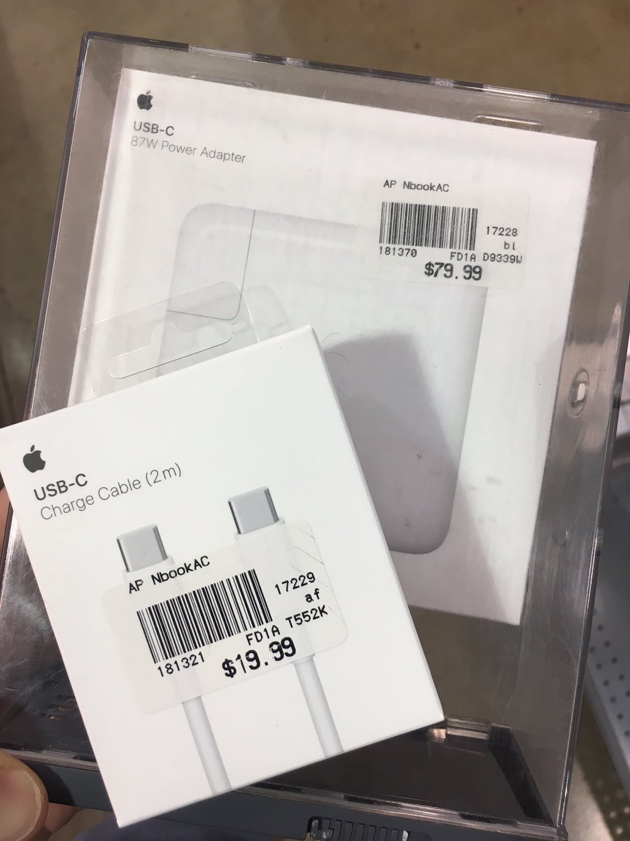 rickpern's tweet photo. Really @Apple? Your $80 power cable doesn't come with a cable?! #overtheline https://t.co/ZOx1D4n7Iu