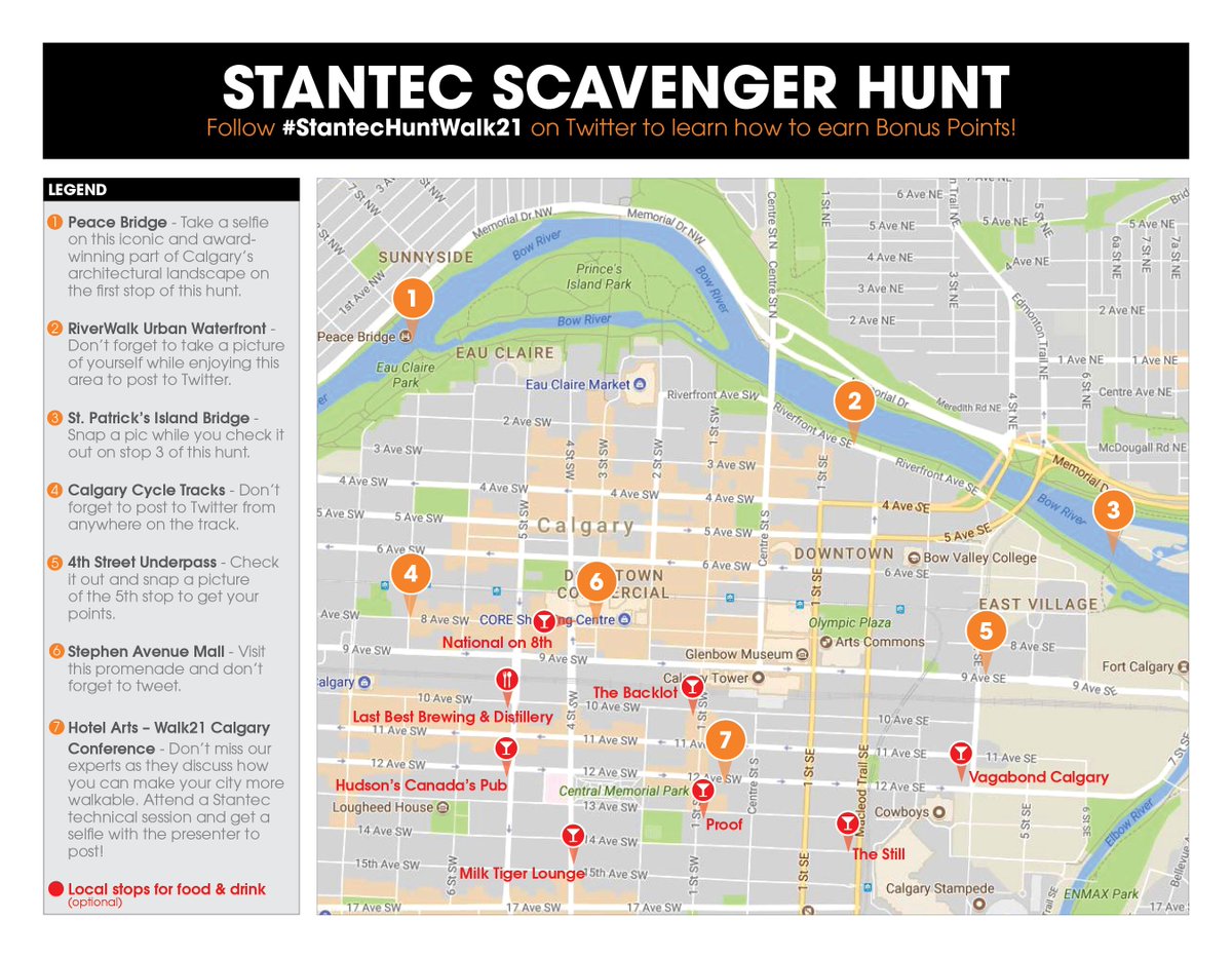 walkaroundyyc's tweet photo. Hey #Walk21Calgary attendees! We're excited to see you! Check your conf bag for @Stantec‘s Scavenger Hunt #StantecHuntWalk21 @Walk21Network https://t.co/pv9fCDEUvS