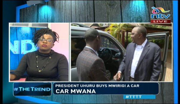ntvkenya's tweet photo. Car Mwana: President Uhuru buys Mwirigi a car #TTTT https://t.co/5E4RxC0cTl