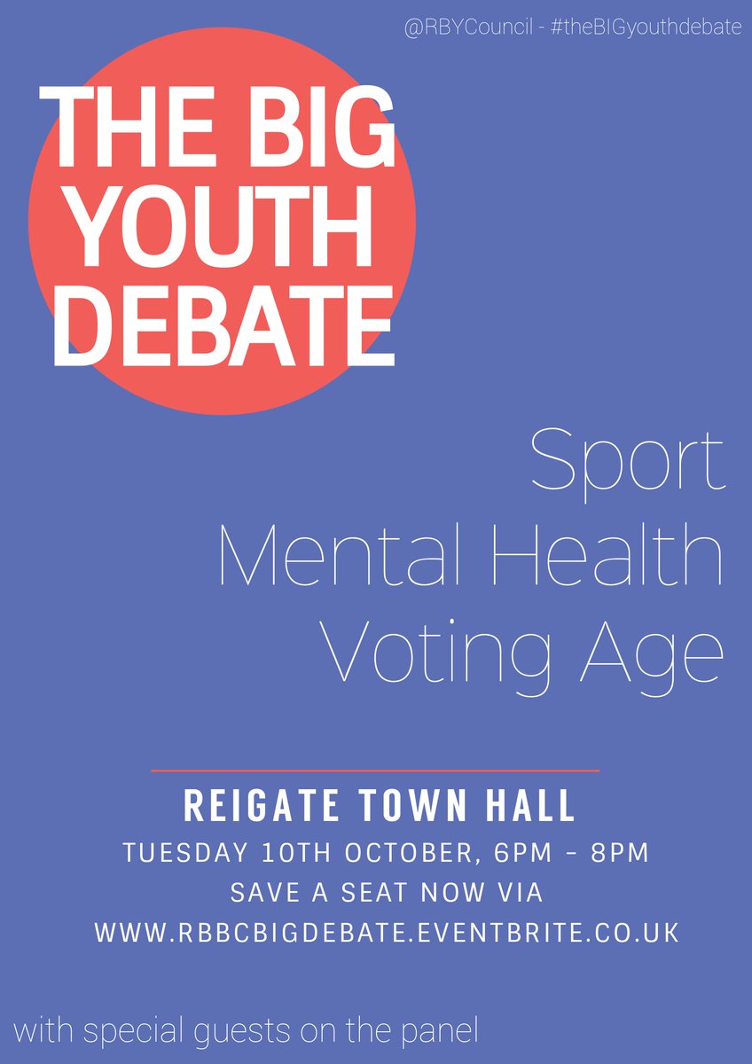 RBYCouncil's tweet image. Aged 13-19? We've just announced the #theBIGyouthdebate, a chance for you to have your say our three topics, alongside a very exciting panel