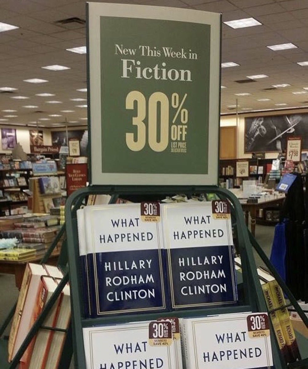 Hillary Clinton book moved to fiction section, prices slashed again