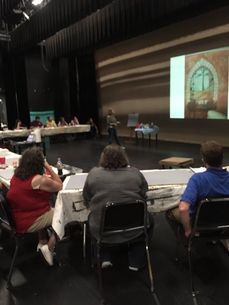 Artist Julie Howington is teaching us scenic painting skills!  #NCTAE