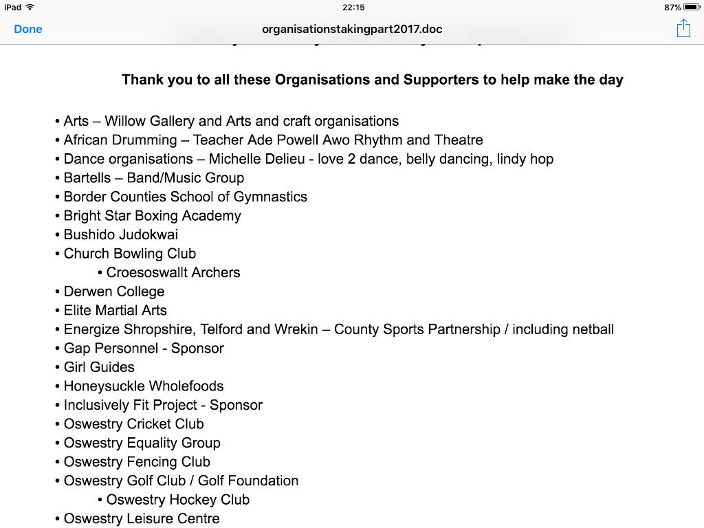 All of our organisations involved! 😀