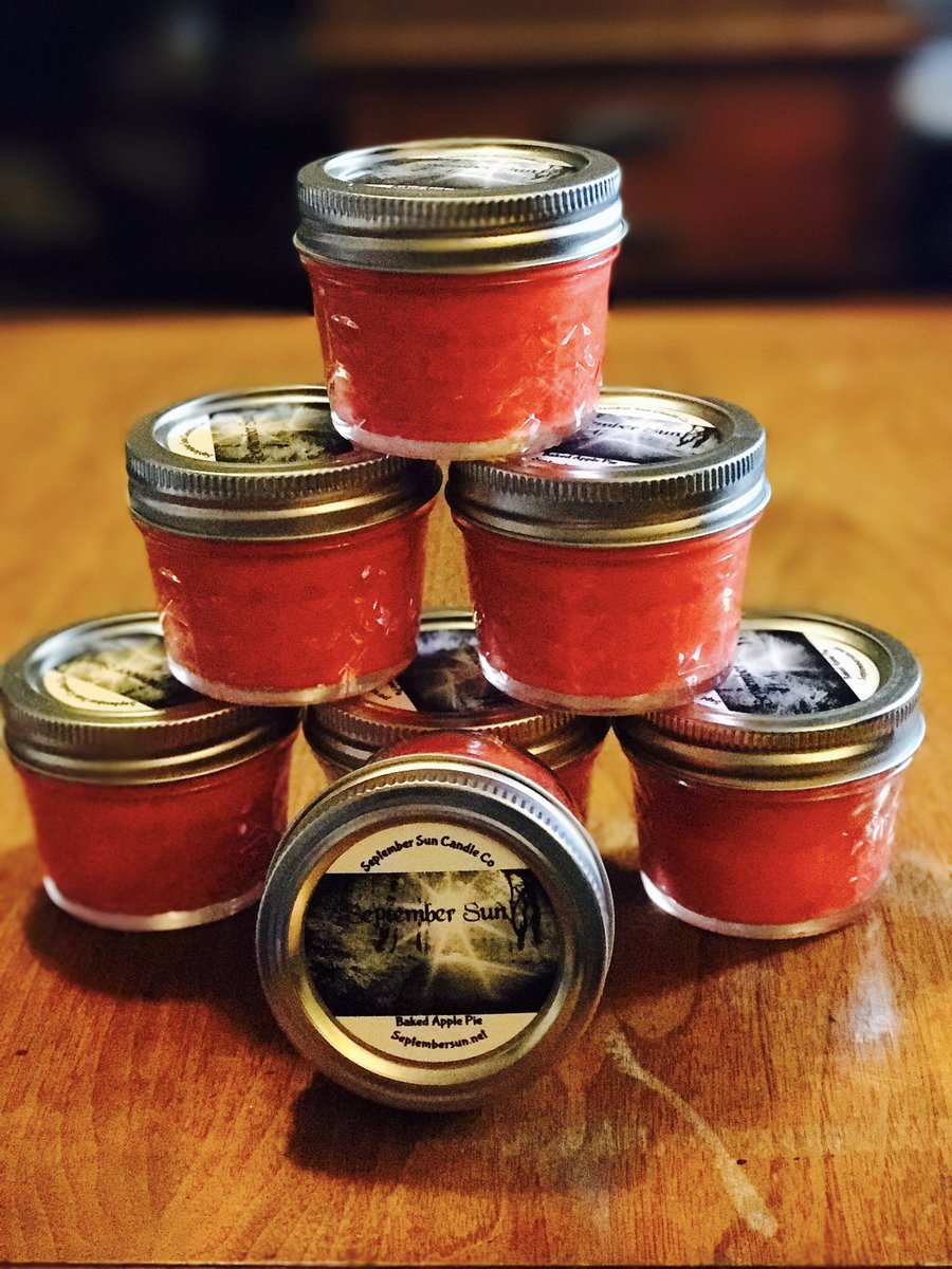 dltimko's tweet photo. Baked apple pie candles ready for you to burn 😍😍 https://t.co/QA4aM4og2q