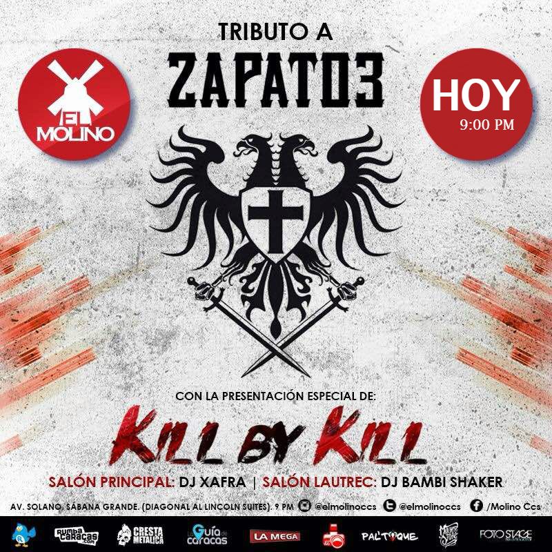 #KBK | ¡HOY, HOY, HOY! La cita es en @elmolinoccs | Llevamos nuestro tributo a #Zapato3 y esperamos verte allí | ¡IMPERDIBLE!