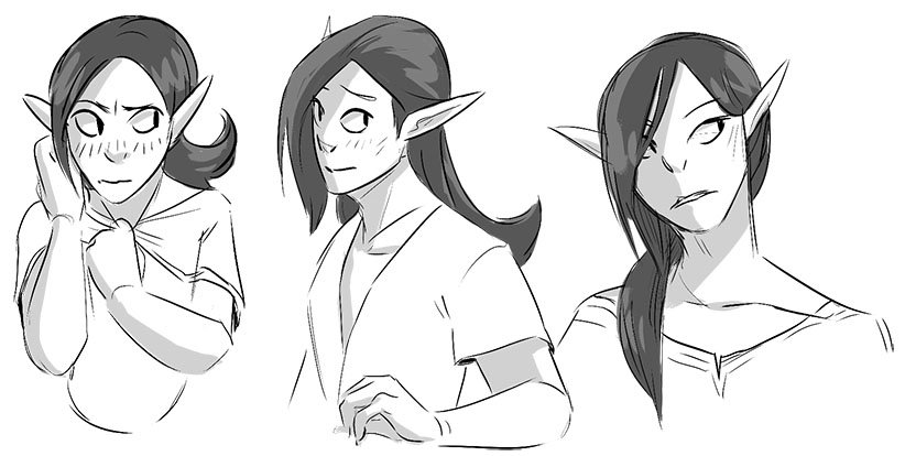 I dont think ill have time for any more doodlin so heres my weekly doodles early: fun times with my OCs hair and outfits as they grow older 