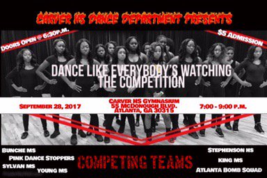 dalvionna's tweet photo. A dance competition you don't want to miss! September 28th! 630p! Carver HS Gym! https://t.co/FyKHGLbXvH